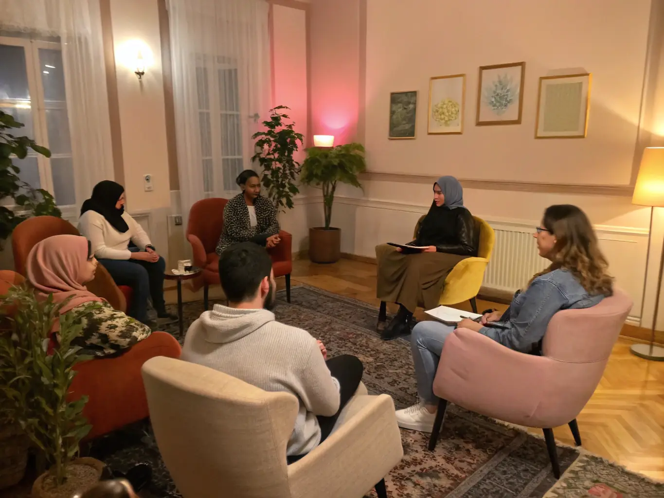 A neurocoaching master class focused on personal development, with participants engaged in self-reflection exercises.